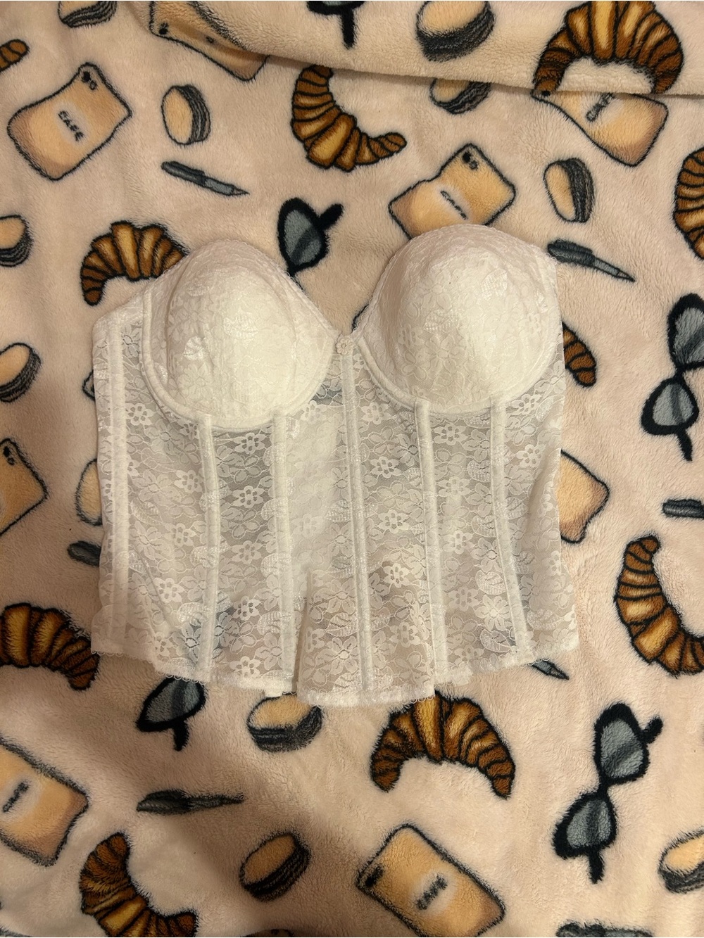 Dominique White Lace Bustier Corset